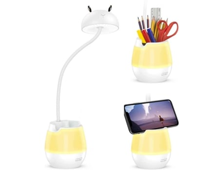 Lámpara de escritorio para niños, lámpara de cama LED, luz de lectura recargable por USB y lámpara de escritorio regulable, brillante flexible de 3...
