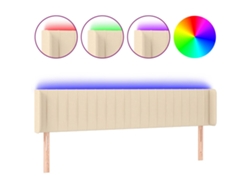 Maison Exclusive - Cabecero Con Led De Tela Crema 163x16x78/88 Cm
