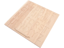 Lámina Montessori de madera reversible para trazar el alfabeto con un bolígrafo - Herramienta educativa para niños pequeños - CHABERLU