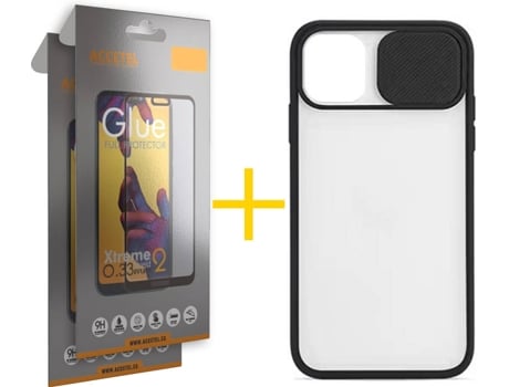 Carcasa + 2 Protectores de Pantalla para iPhone 11 Pro Max ACCETEL Negro
