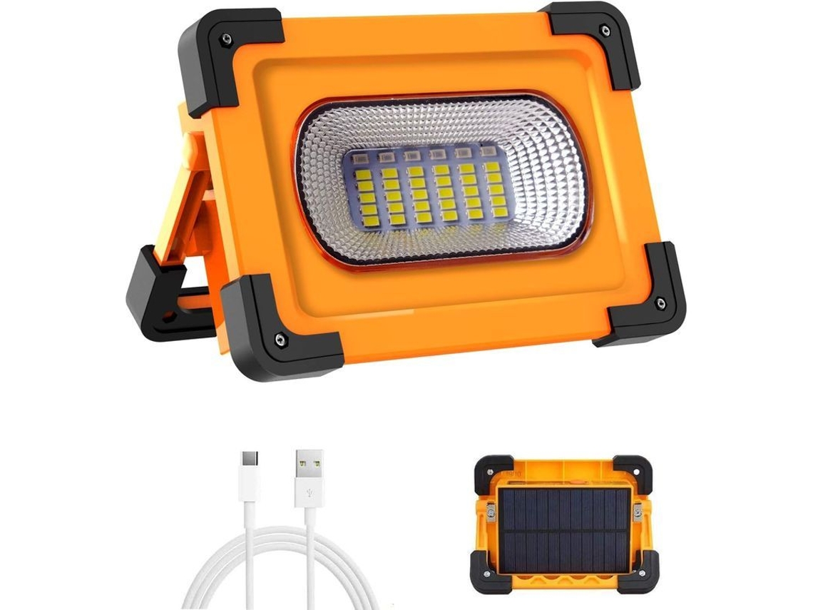 2026-lanterna Led Recarregável 50w 1500lm Com Painel Solar, 4 Modos, Base Magnética E Alça Portátil