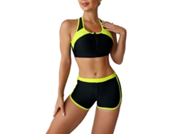 Bikini de surf para mujer con cremallera frontal, amarillo, XXL