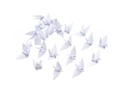 100 grullas de papel origami hechas a mano, guirnaldas, decoración para el hogar, fondo blanco (Ygr)