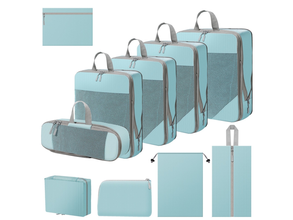 Juego De Organización Para Clasificar Ropa De 10 Piezas, Cubos De Embalaje Para Viajes Que Ahorran Espacio CHRUI Blue