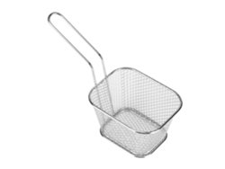 Mini Cesta Metálica Plateada Para Freír Patatas Fritas Y Aperitivos - Utensilio De Cocina