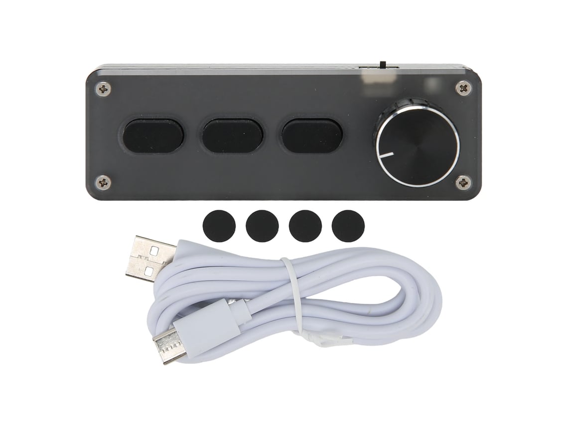 Teclado Mini Com 3 Teclas E Botão Rotativo Programável Fio/ Bluetooth Silencioso Para Games Mídia Música
