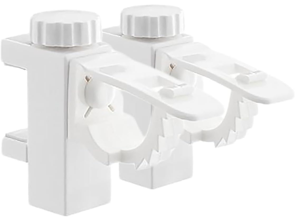 Soportes Para Barra De Cortina Ajustables Ganchos Resistentes De Metal Montaje Sin Taladros Para Cortinas Y Toallas 2 Piezas