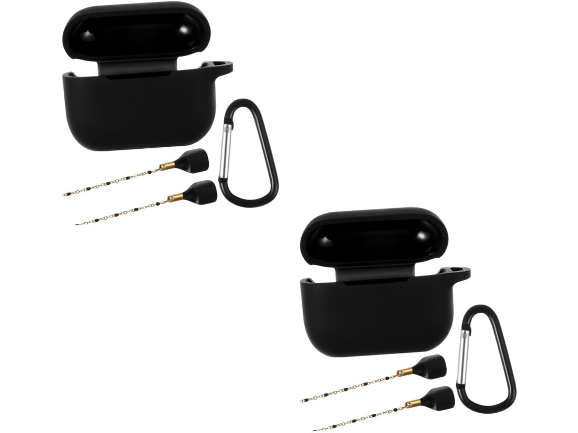 Kit De 2 Piezas Para Estuche De Auriculares, Cable, Cadena Y Funda De Silicona Antipérdida.