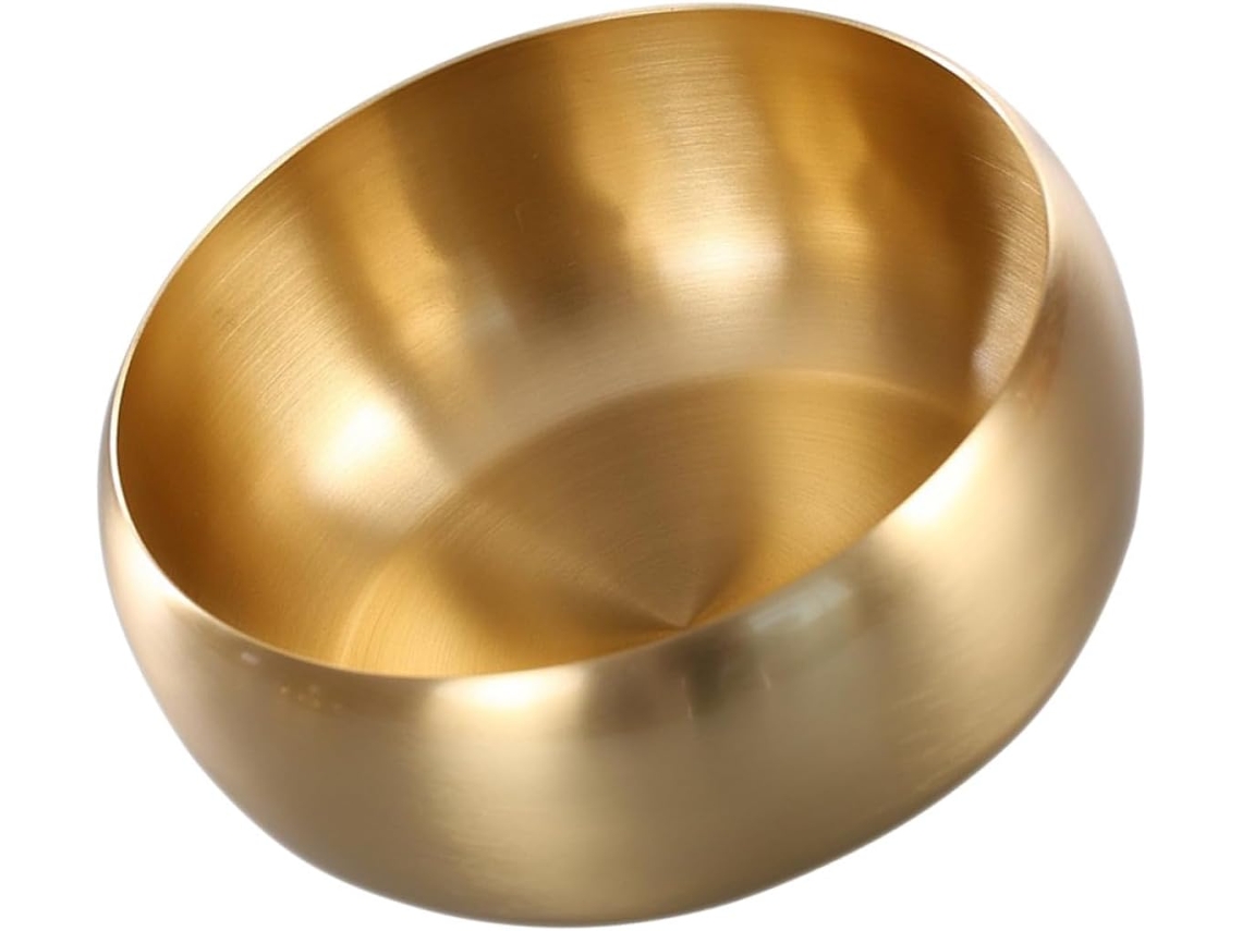 Tazón De Latón Chapado En Oro Té, Accesorio Fácil Limpiar Banquetes Y Fiestas, Funcional.