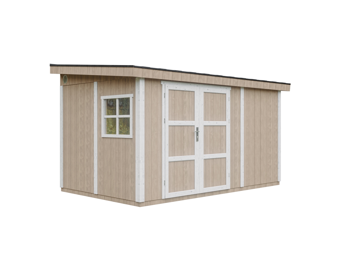 Caseta de jardín de primera calidad 8,68 m² Al. 231 x 248 x 412 cm Timbela M939 Terra Brown