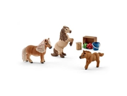 Conjunto de Figuras SCHLEICH Familia de Ponis Shetland