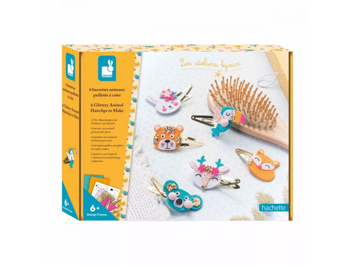 JANOD J07997 Kit Creativo Hair Springs con Animales Brillantes