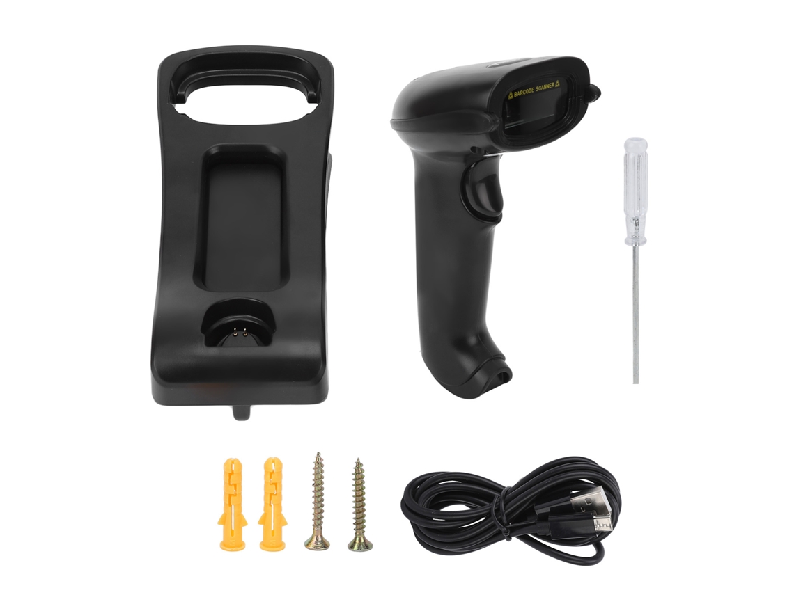 Scanner De Código De Barras Sem Fio 2.4g Portátil Manual E Automático Com Suporte Ajustável E Carregamento Usb