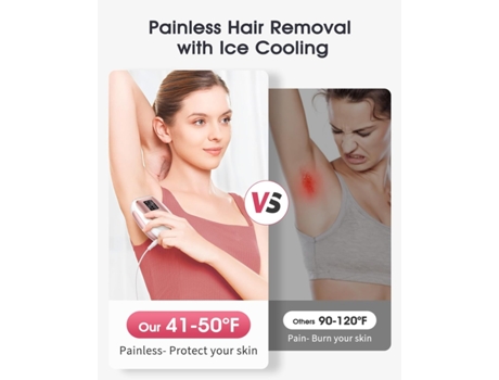 Depilación láser con enfriamiento: depilación IPL 3 en 1 con 9 niveles, dispositivo de depilación sin dolor para mujeres y hombres, para todo el BI...