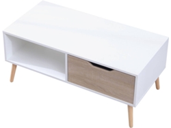 Mesa de Centro HAPPY GARDEN Freja (Blanco - MDF - 100 x 49.5 x 43 cm)