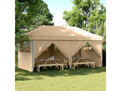 Carpa plegable para fiestas con 4 paredes laterales, color beige, Dkd Home Decor