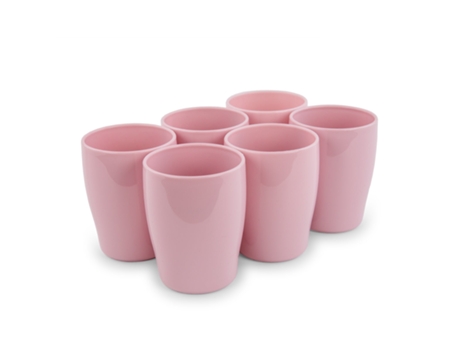 Pack de 6 Vasos Reutilizables PLASTIC FORTE 375 ml (Plástico)