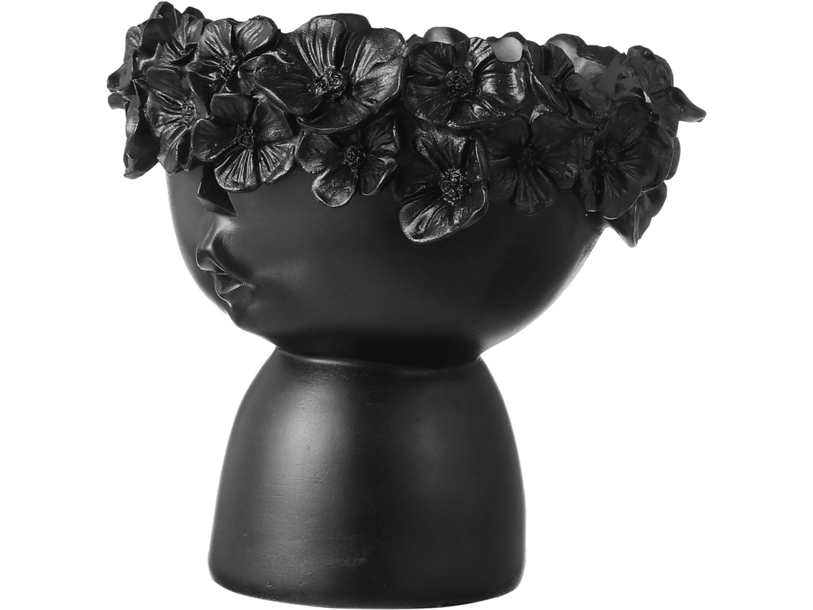 Cabeza De Maceta De Cerámica, Elegante Macetero Para Suculentas, Fácil De Colocar Y Para Plantas De Oficina Y Exteriores