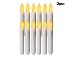 12 Velas Led Electrónicas Sin Llama, Luz Simulada Para Festivales, Halloween, Navidad, 150 Horas De Duración, Pilas Aa.
