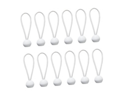 Paquete de 50 cordones elásticos blancos con bolas, tiras elásticas de 20 cm.
