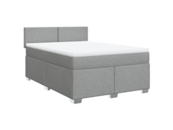 Maison Exclusive - Cama Box Spring Con Colchón Tela Gris Claro 160x200 Cm