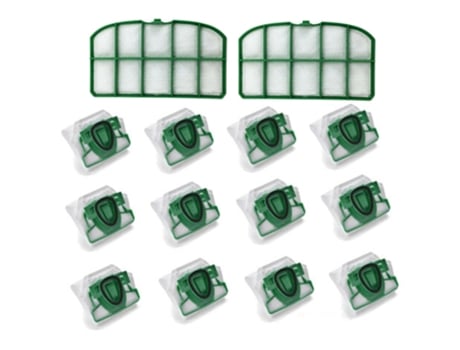 12 bolsas de aspiradora, 2 filtros de protección de Motor para aspiradora Vorwerk Kobold Vk200 Vk, herramienta de limpieza para barredora doméstica