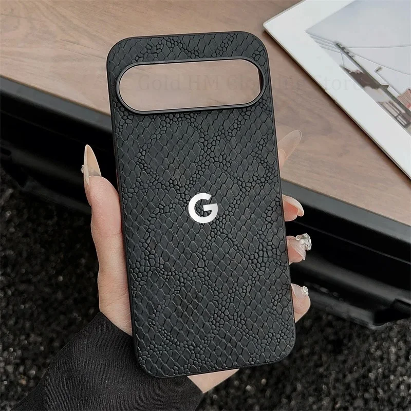 (negro, Google Pixel 10 Pro Xl) Funda Para Teléfono De Piel De Serpiente Retro, Marco De Tpu Suave, Funda Protectora A Prueba De Golpes.