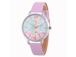 Reloj De Pulsera De Cuarzo Para Mujer Con Correa De Cuero Sintético Leisure Zhoulianfa (rosa)