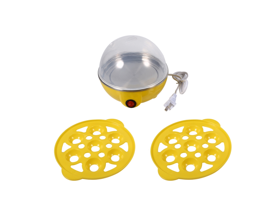 Olla Eléctrica Multifuncional De Doble Capa Para Huevos Con Función Automática E Indicador De Nivel De Agua (amarilla)