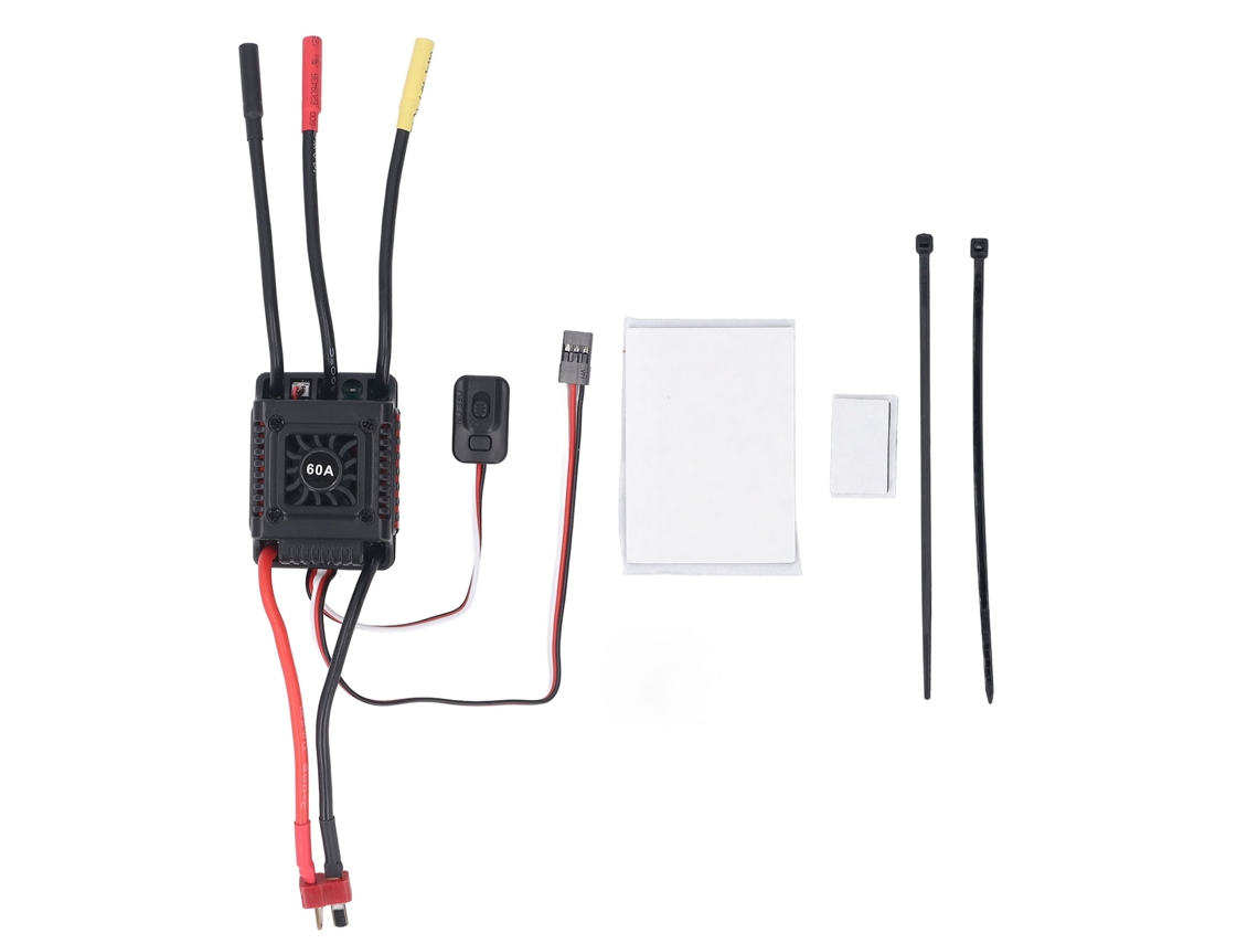 Controlador De Velocidad Eléctrico Brushless Esc De 60a En Aleación De Aluminio Para Rc 1/10