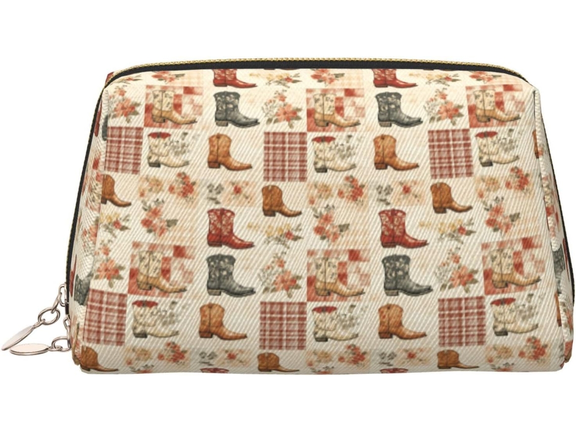 Neceser De Viaje Cuero Organizador Para Mujer Diseño Estampado Vacaciones