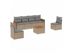Maison Exclusive - Set Sofás De Jardín 7 Piezas Y Cojines Ratán Sintético Beige