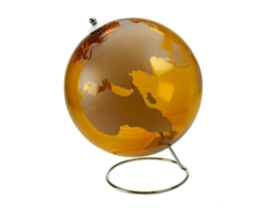 ORIGEN Home Decor Bola Globos Mundo Dorado Redondo 30x25x25cm BY SIGRIS