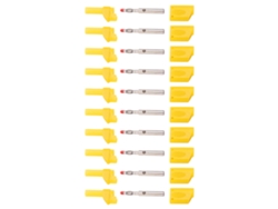10pcs Conector Banana Aislado 4mm Plug Prueba Electrónica Amarillo