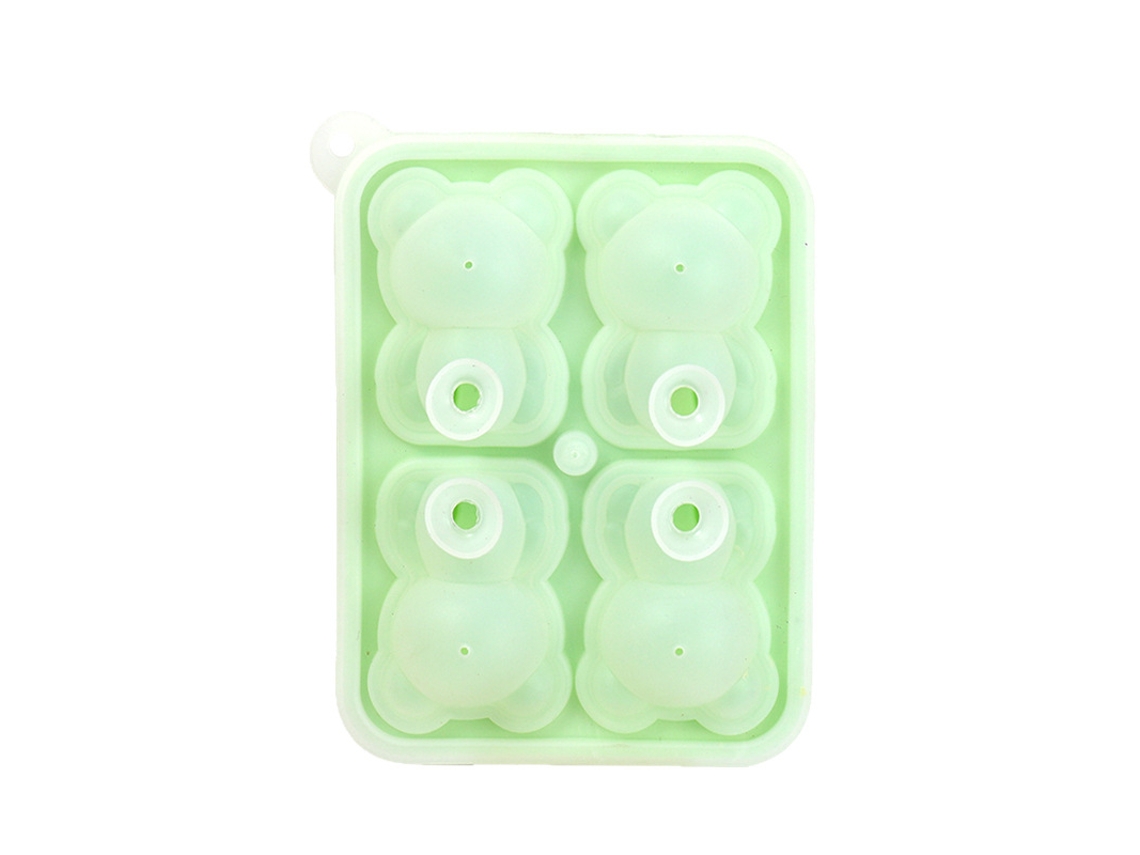 Bandeja De Silicona Para Cubitos De Hielo Con Estampado De Oso 3d / Reutilizable (verde) Czhhmart