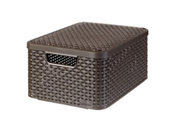 Cesta de almacenamiento curva estilo M con tapa