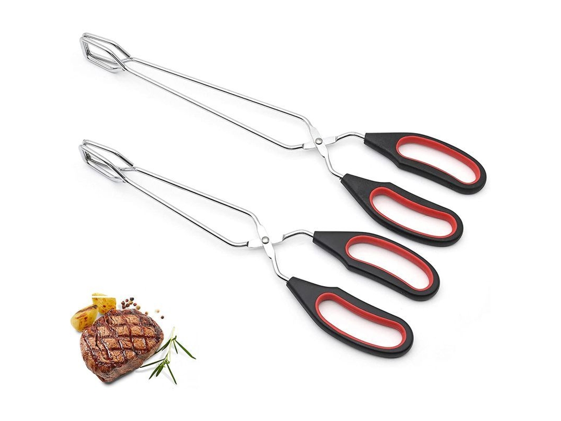 Pinzas Para Barbacoa De Acero Inoxidable Con Revestimiento Antideslizante Para Uso En Cocina Y Buffet.