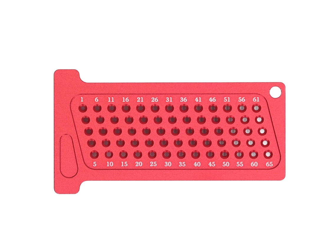 Regla Portátil De Aluminio De 65 Mm Para Marcar Y Posicionar Agujeros En Carpintería (para Bricolaje) - Roja