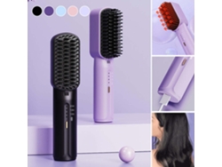 Miniplancha de pelo recargable Nicecee, portátil, ligera y con cepillo para alisar el cabello.
