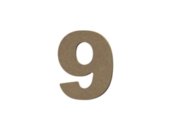 Número 9 en madera MDF para decoración - 8 cm
