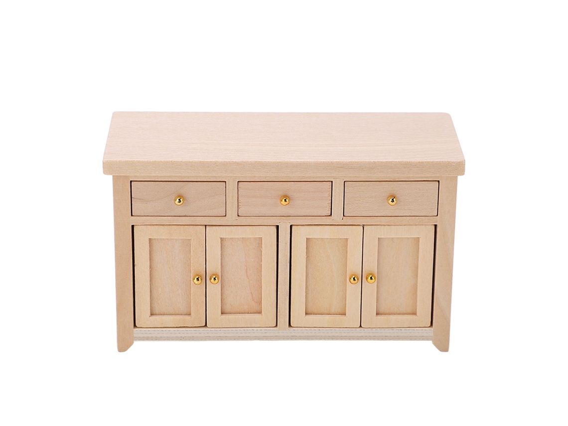 Dan26-armario De Muñecas 1:12 Escala Salón Miniatura Roble Mueble De Almacenamiento Color Madera