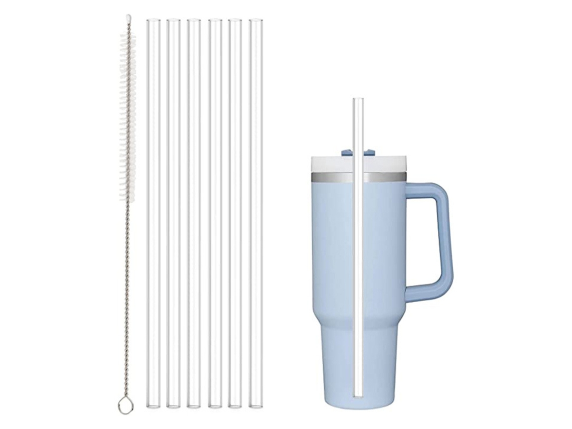 Pajitas Para Vaso Stanley Adventure - 6 Pajitas + Cepillo Para Pajitas - Pajitas Gruesas Para Vasos Stanley De 887/1184 Ml