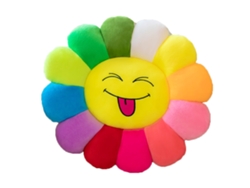 Cojín de girasol colorido con diseño expresivo para sofá y oficina