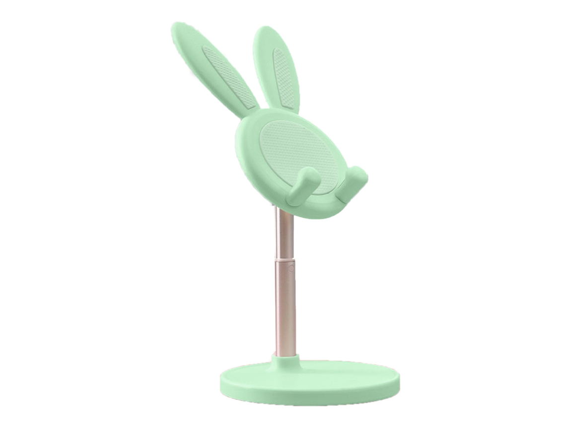 Suporte Para Celular E Tablet Coelho Fofo Ajustável Em Altura E Ângulo Para Mesa Lar Escritório Verde