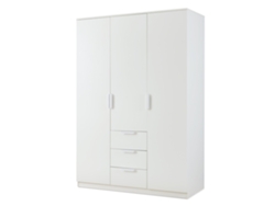 Armario Eiselfing MDF 176x120x52 cm Blanco [EN.CASA] (3 Puertas 4 Compartimentos 3 Cajones)