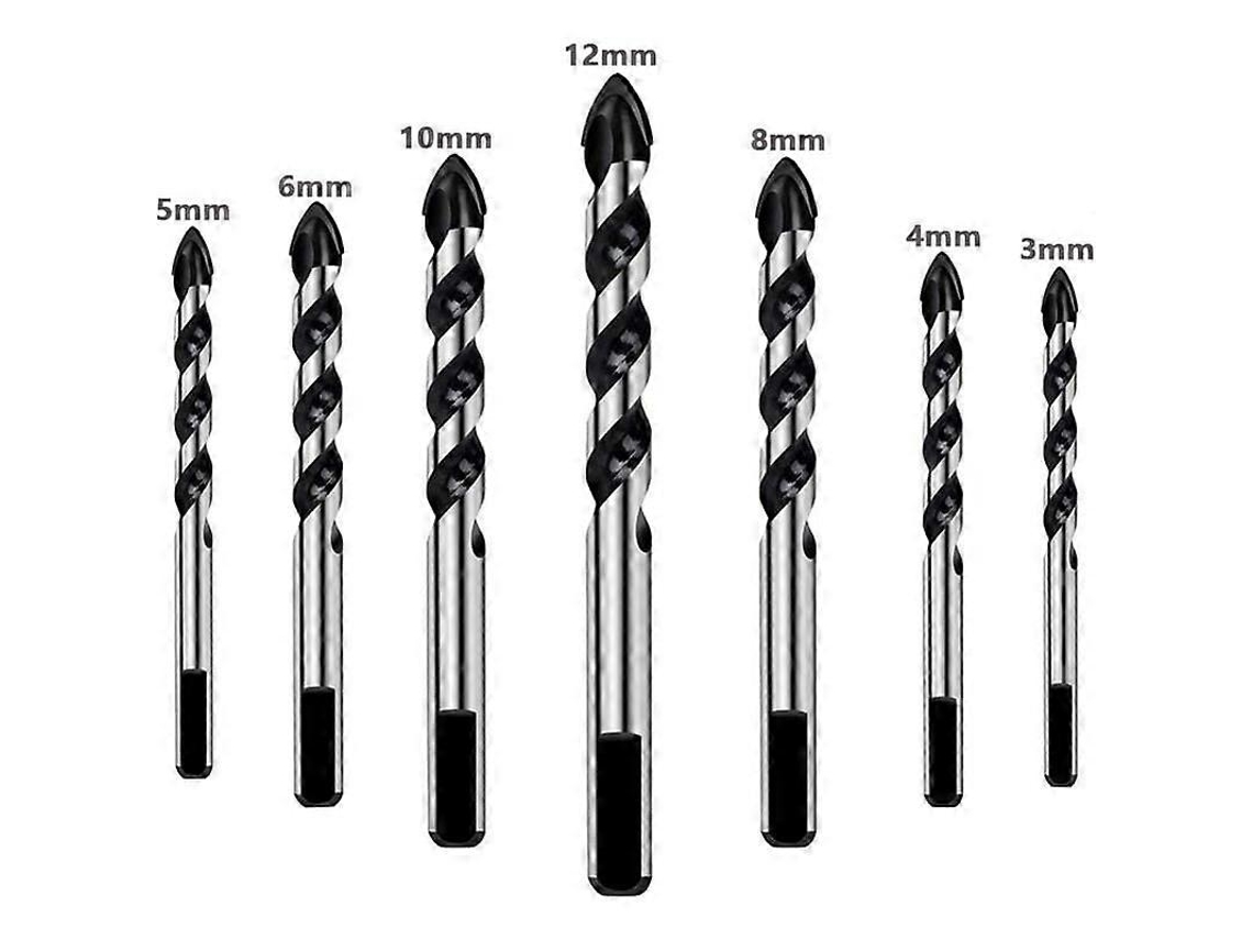 Set De 7 Brocas Para Azulejos Vidrio Concreto Piedra Ladrillo Cerámica Espejos (3-12mm)
