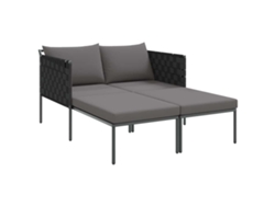 Tumbona Antracita 153x115x69,5 cm Acero Revestido en Polvo MAISON EXCLUSIVE