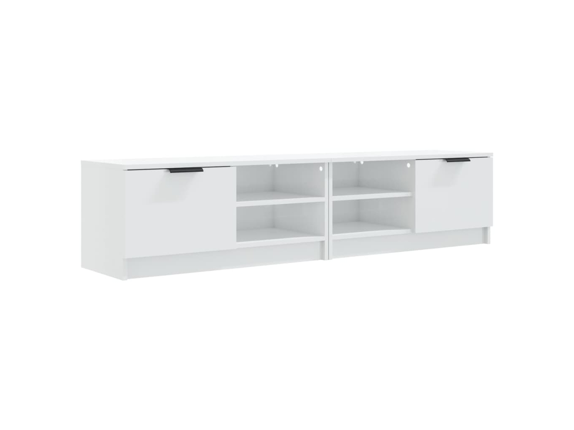 Estantería/Muebles de TV 2 piezas 80x35x36,5 cm Madera Blanca Brillante