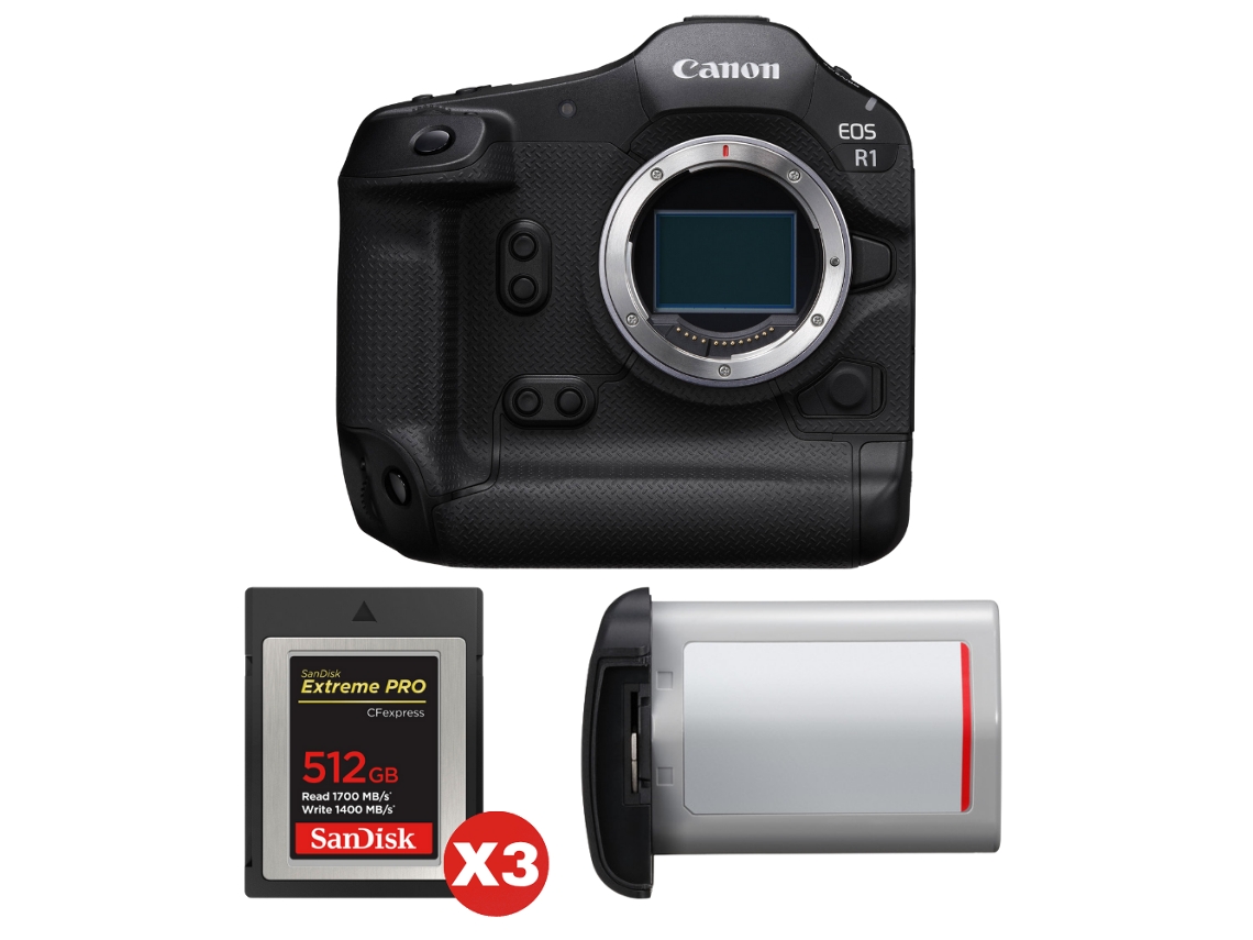 Canon Eos R1 + 3 Sandisk 512gb Extreme Pro Cfexpress Type B + Canon Lp-e19 + Ebook “20 Consejos Para Fotos Que Impactan”