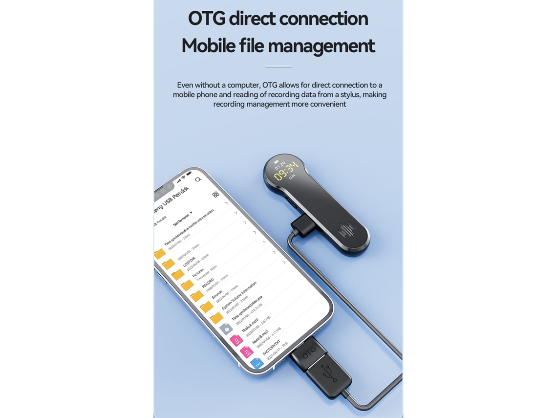 Gravador De Voz Com Tela 360 Graus Surround Hd Cancelamento De Ruído Dispositivo De Gravação Clique Para Salvar 4g